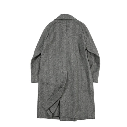 26-27AW TAGLIATORE “HENDRICKS” ヴァージンウール100% 2Bダブルヘリンボーンコート グレー 48 | GUARDAROBA MILANO OFFICIAL STORE