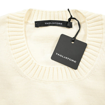 26-27AW TAGLIATORE “HERMANN” ヴァージンウール100% ハイゲージニットセーター ホワイト 50 | GUARDAROBA MILANO OFFICIAL STORE