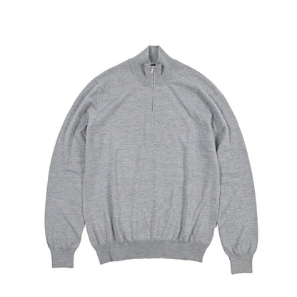 26-27AW TAGLIATORE “HOCHE” ヴァージンウール100% ハーフジップニットセーター グレー 50 | GUARDAROBA MILANO OFFICIAL STORE