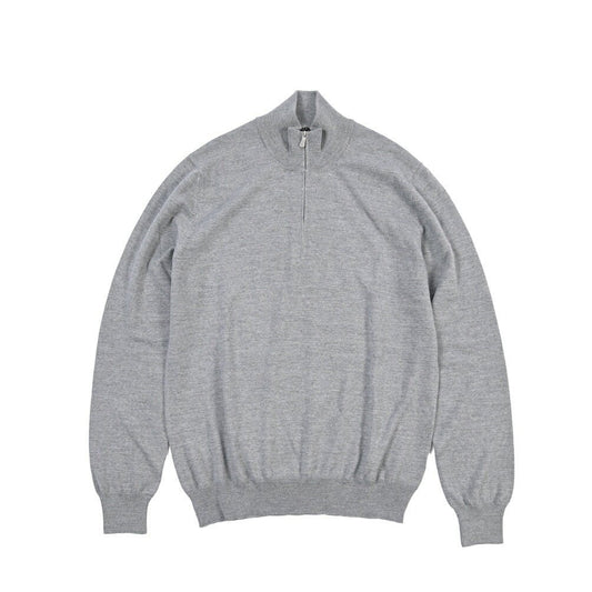26-27AW TAGLIATORE “HOCHE” ヴァージンウール100% ハーフジップニットセーター グレー 50 | GUARDAROBA MILANO OFFICIAL STORE