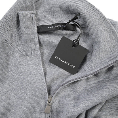 26-27AW TAGLIATORE “HOCHE” ヴァージンウール100% ハーフジップニットセーター グレー 50 | GUARDAROBA MILANO OFFICIAL STORE