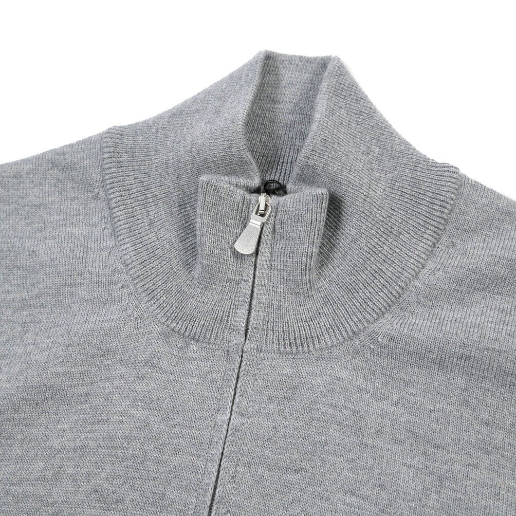 26-27AW TAGLIATORE “HOCHE” ヴァージンウール100% ハーフジップニットセーター グレー 50 | GUARDAROBA MILANO OFFICIAL STORE