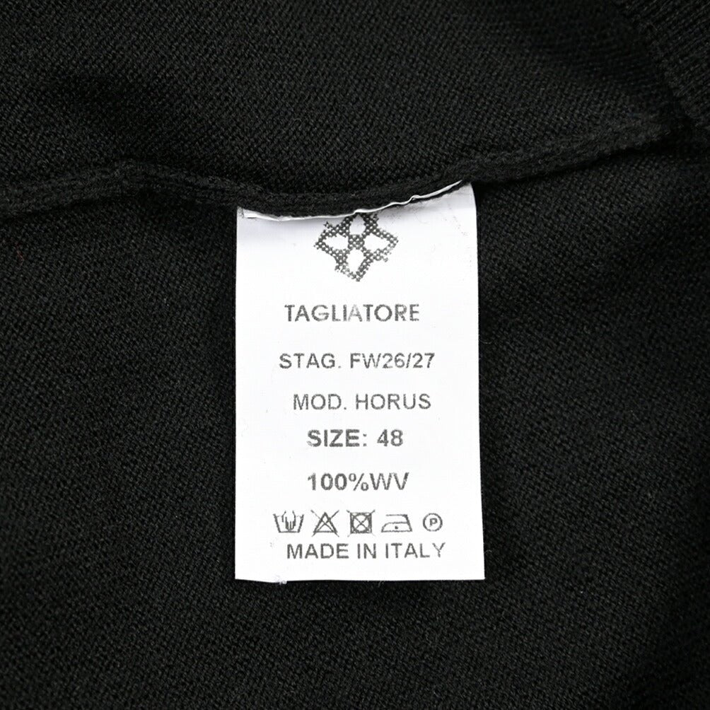 26-27AW TAGLIATORE “HORUS” エクストラファインメリノウール100% ニットカーディガン ブラック 48 | GUARDAROBA MILANO OFFICIAL STORE