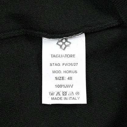 26-27AW TAGLIATORE “HORUS” エクストラファインメリノウール100% ニットカーディガン ブラック 48 | GUARDAROBA MILANO OFFICIAL STORE