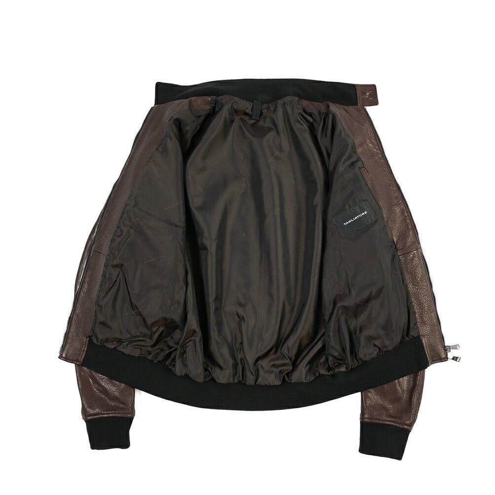 26-27AW TAGLIATORE “ICE” ラムレザー100% スタンドカラージャケット ブラウン 48 | GUARDAROBA MILANO OFFICIAL STORE