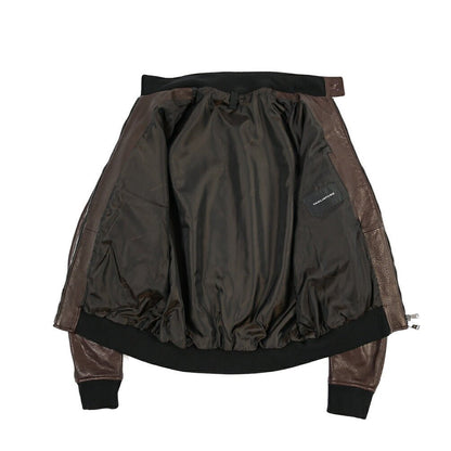 26-27AW TAGLIATORE “ICE” ラムレザー100% スタンドカラージャケット ブラウン 48 | GUARDAROBA MILANO OFFICIAL STORE