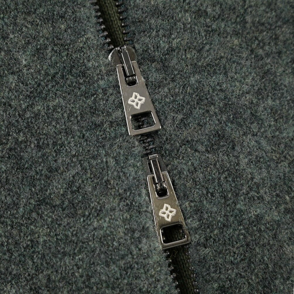 26-27AW TAGLIATORE “KEID” コットン混ウール ニットブルゾン カーキグリーン 48 | GUARDAROBA MILANO OFFICIAL STORE
