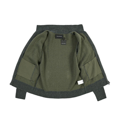 26-27AW TAGLIATORE “KEID” コットン混ウール ニットブルゾン カーキグリーン 48 | GUARDAROBA MILANO OFFICIAL STORE