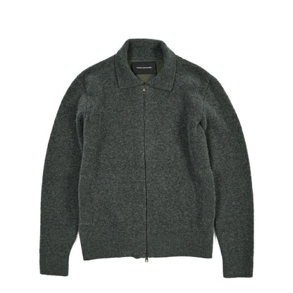26-27AW TAGLIATORE “KEID” コットン混ウール ニットブルゾン カーキグリーン 48 | GUARDAROBA MILANO OFFICIAL STORE