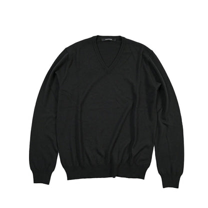 26-27AW TAGLIATORE “MICK” ヴァージンウール100% Vネックニットセーター ブラック 50 | GUARDAROBA MILANO OFFICIAL STORE