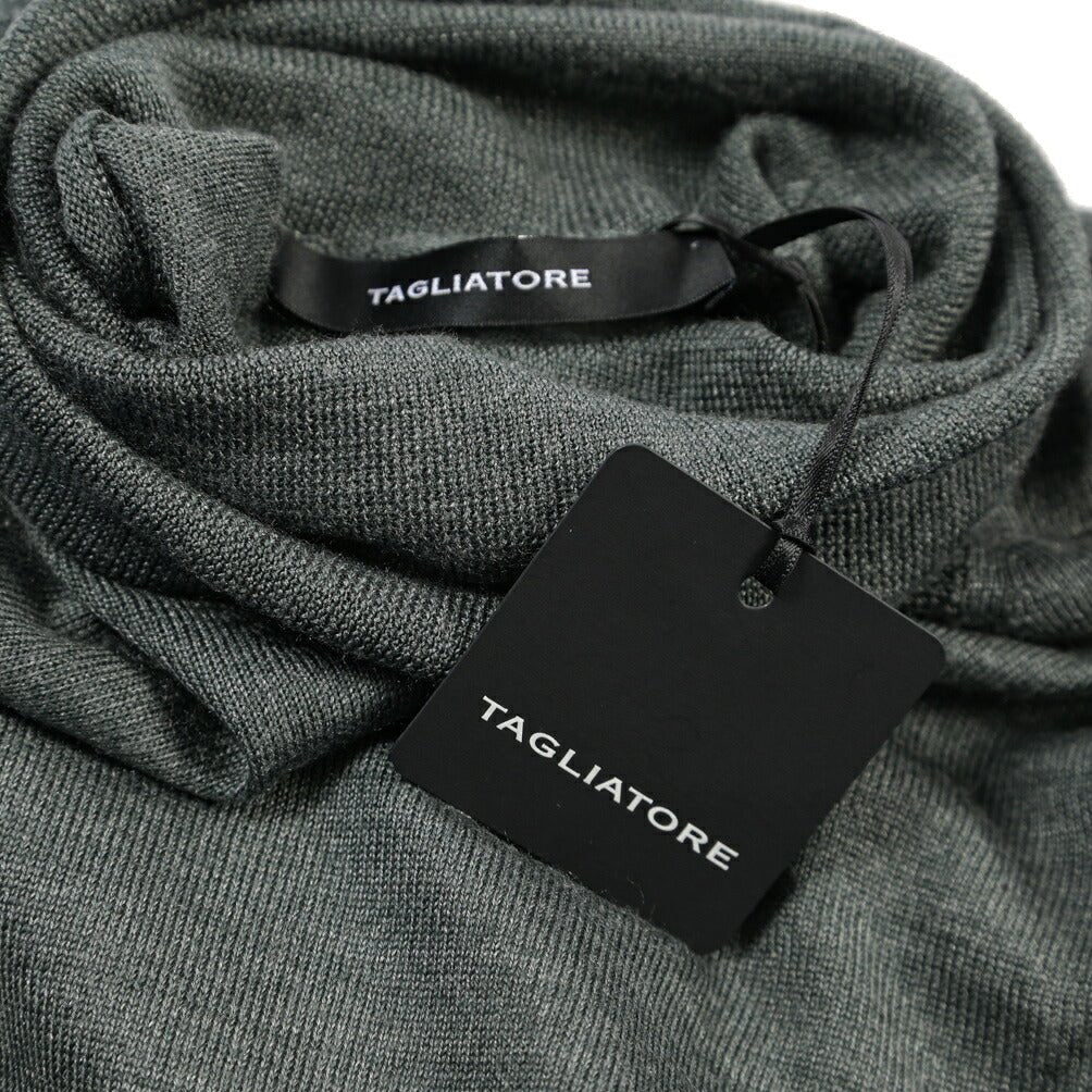 26-27AW TAGLIATORE “MIKE” シルク混ウール タートルネックニットセーター グリーン 50 | GUARDAROBA MILANO OFFICIAL STORE