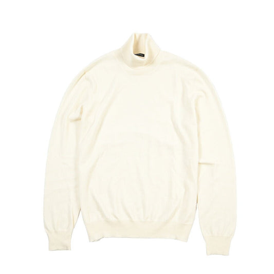 26-27AW TAGLIATORE “MILES” ヴァージンウール100% タートルネックニットセーター ホワイト 50 | GUARDAROBA MILANO OFFICIAL STORE