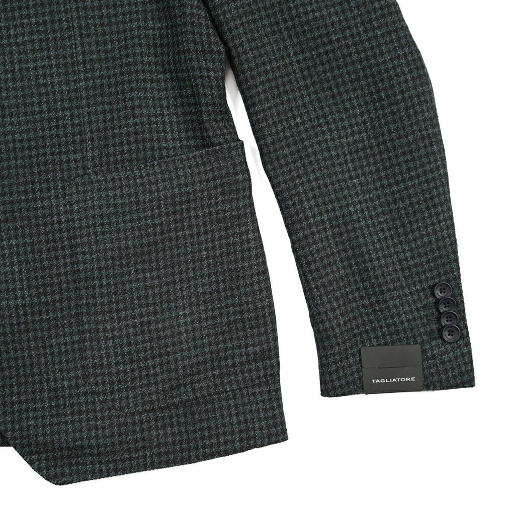 26-27AW TAGLIATORE “MONTECARLO” シルク混ウール 2Bシングルテーラードジャケット グリーン 48 | GUARDAROBA MILANO OFFICIAL STORE