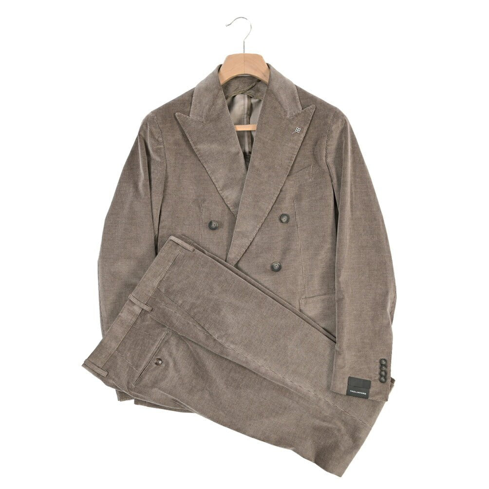 26-27AW TAGLIATORE “MONTECARLO” カシミヤ混コットン 6Bダブル中畝コーデュロイスーツ / ZEGNA製生地(CASHCO) ブラウン 48 | GUARDAROBA MILANO OFFICIAL STORE