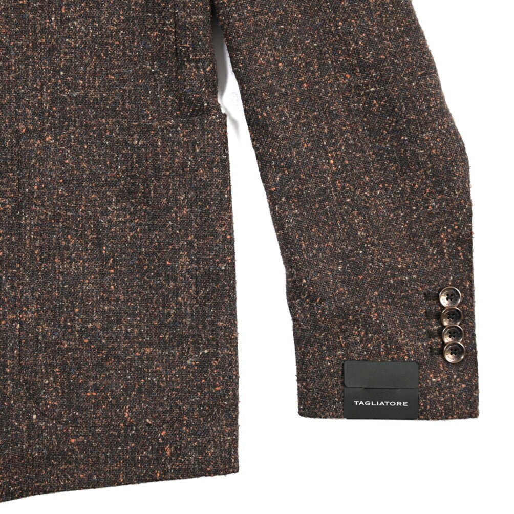 26-27AW TAGLIATORE “MONTECARLO” シルク混ウール 6Bダブルテーラードジャケット ブラウン 48 | GUARDAROBA MILANO OFFICIAL STORE