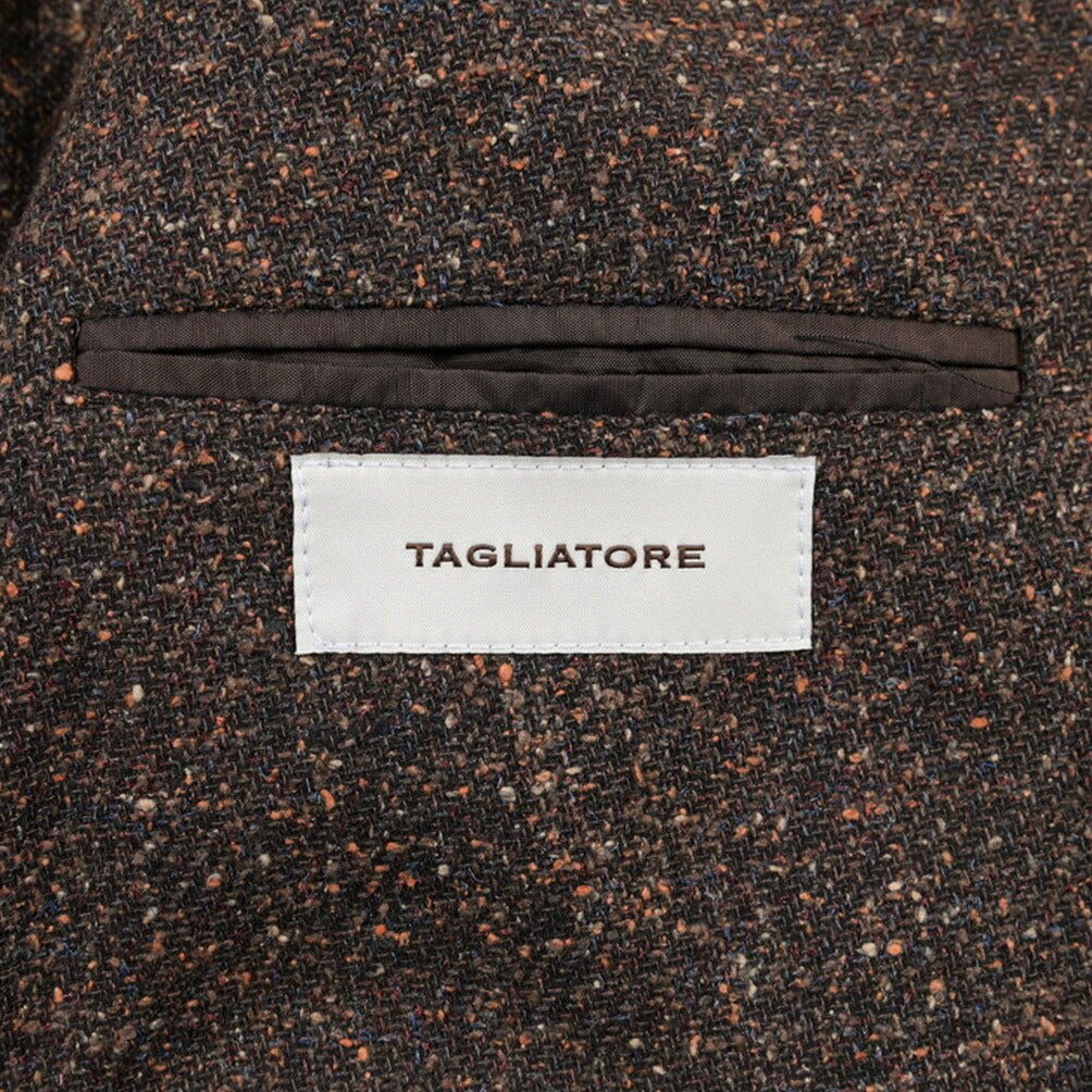 26-27AW TAGLIATORE “MONTECARLO” シルク混ウール 6Bダブルテーラードジャケット ブラウン 48 | GUARDAROBA MILANO OFFICIAL STORE