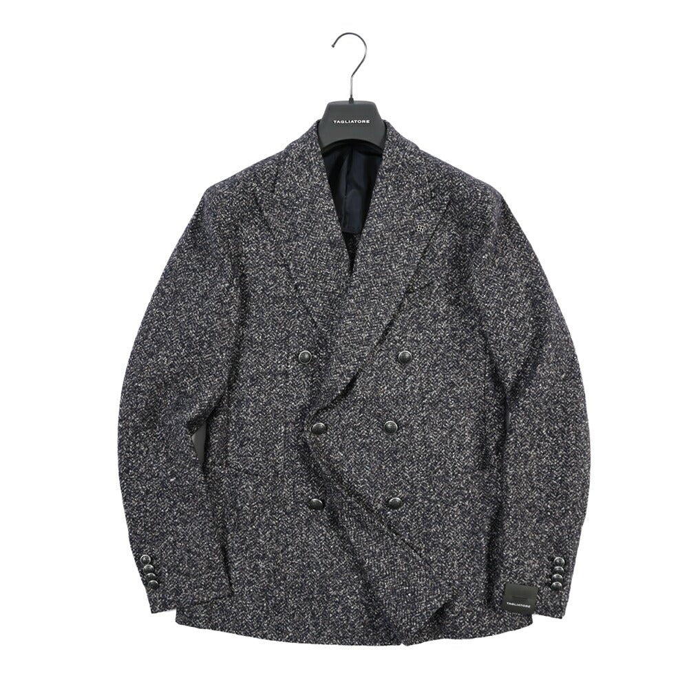 26-27AW TAGLIATORE “MONTECARLO” ヴァージンウール 6Bダブルテーラードジャケット グレー 48 | GUARDAROBA MILANO OFFICIAL STORE