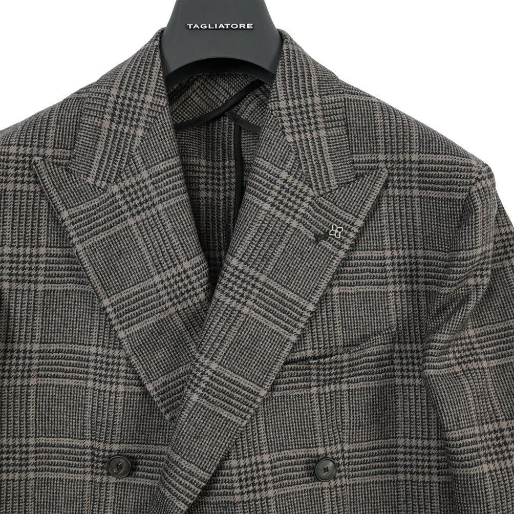 26-27AW TAGLIATORE “NAPOLI” ヴァージンウール100% 6Bダブルテーラードジャケット / Exclusive Garment グレージュ 48 | GUARDAROBA MILANO OFFICIAL STORE