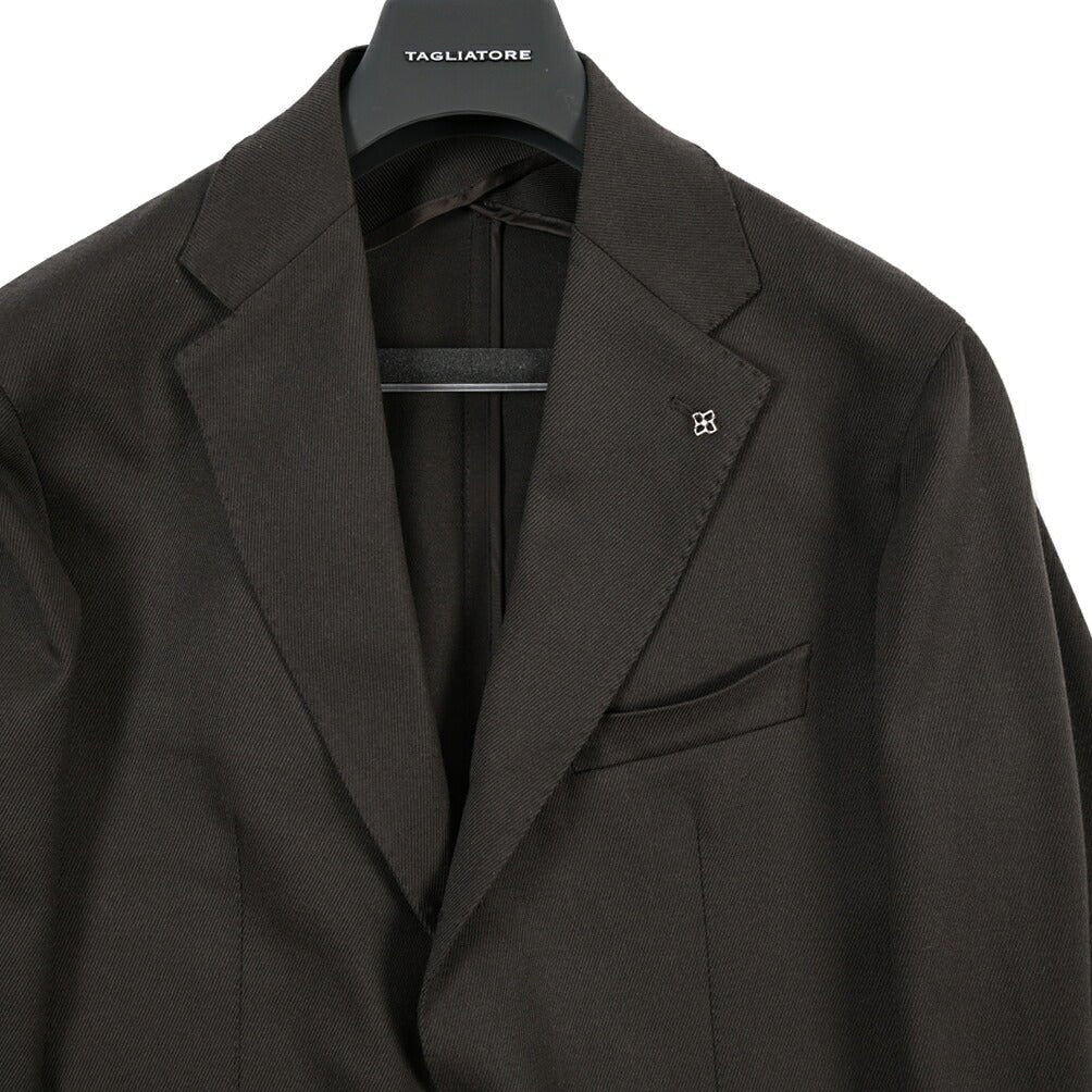 26-27AW TAGLIATORE “NAPOLI” ストレッチウール 段返り3Bシングルテーラードスーツ ブラウン 48 | GUARDAROBA MILANO OFFICIAL STORE