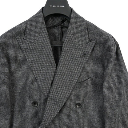 26-27AW TAGLIATORE “NAPOLI” ウール混コットン 6Bダブルテーラードスーツ / Exclusive Garment グレー 48 | GUARDAROBA MILANO OFFICIAL STORE