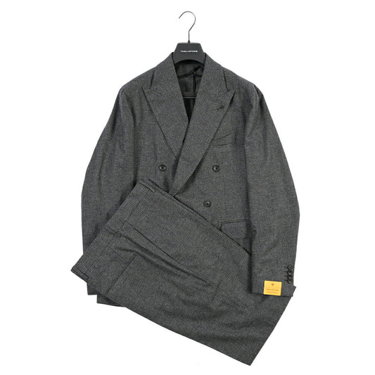 26-27AW TAGLIATORE “NAPOLI” ウール混コットン 6Bダブルテーラードスーツ / Exclusive Garment グレー 48 | GUARDAROBA MILANO OFFICIAL STORE