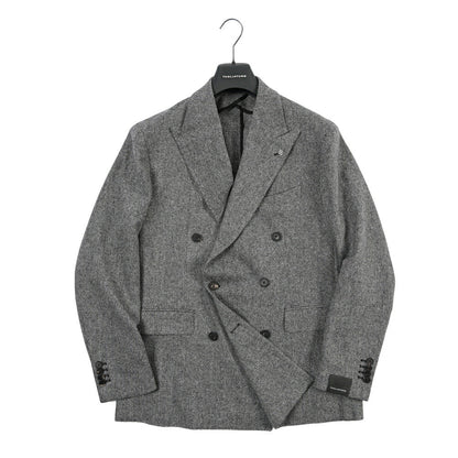26-27AW TAGLIATORE “NAPOLI” カシミヤ混ヴァージンウール 6Bダブルテーラードジャケット グレー 48 | GUARDAROBA MILANO OFFICIAL STORE