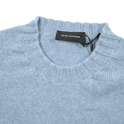 26-27AW TAGLIATORE “NOBHIL” カシミヤ100% ミドルゲージニットセーター ブルー 48 | GUARDAROBA MILANO OFFICIAL STORE