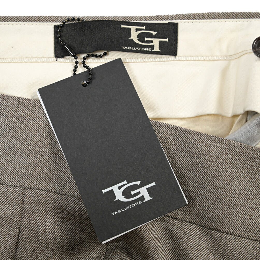 26-27AW TAGLIATORE ストレッチウール ツータックスラックス / P-FRED24 TGT グレージュ 50 | GUARDAROBA MILANO OFFICIAL STORE
