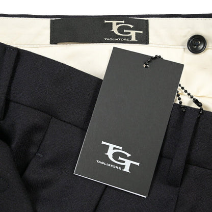 26-27AW TAGLIATORE カシミヤ混ウール ツータックワイドスラックス / P-NEVIL24 TGT ネイビー 48 | GUARDAROBA MILANO OFFICIAL STORE