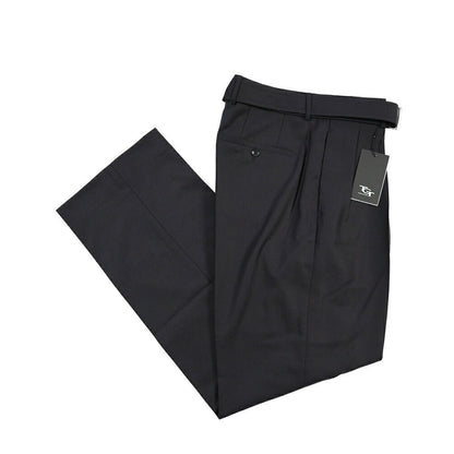26-27AW TAGLIATORE カシミヤ混ウール ツータックワイドスラックス / P-NEVIL24 TGT ネイビー 48 | GUARDAROBA MILANO OFFICIAL STORE