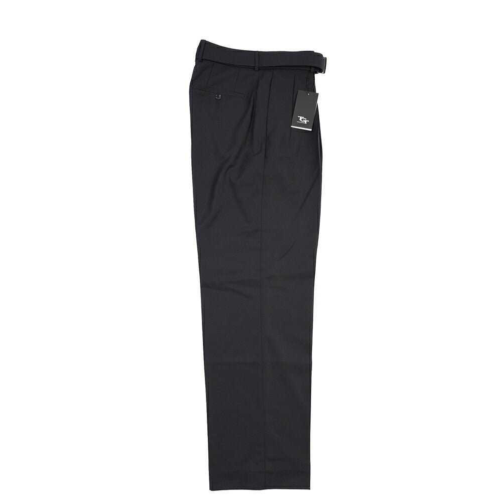 26-27AW TAGLIATORE カシミヤ混ウール ツータックワイドスラックス / P-NEVIL24 TGT ネイビー 48 | GUARDAROBA MILANO OFFICIAL STORE