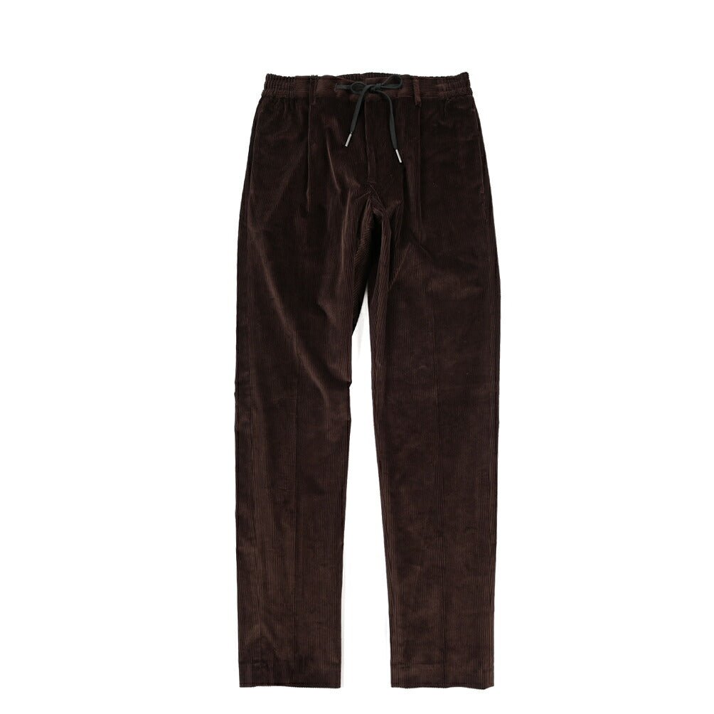26-27AW TAGLIATORE ストレッチコットン 中畝コーデュロイドローコード付きパンツ / P-NEWMAN TGT ブラウン 48 | GUARDAROBA MILANO OFFICIAL STORE