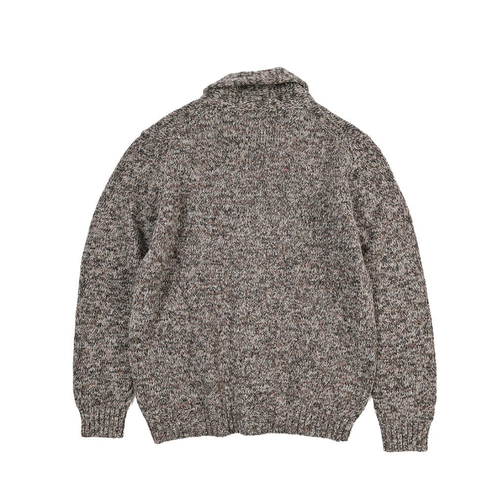 26-27AW TAGLIATORE “ROMME” シルク混ウール ローゲージショールカラーニットカーディガン ブラウン 48 | GUARDAROBA MILANO OFFICIAL STORE