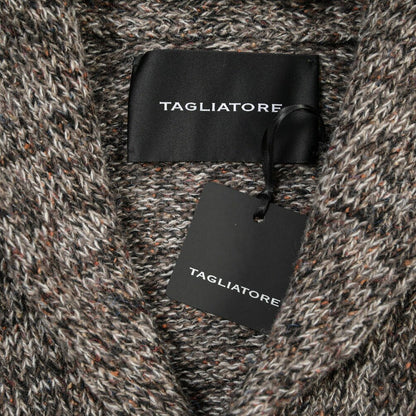26-27AW TAGLIATORE “ROMME” シルク混ウール ローゲージショールカラーニットカーディガン ブラウン 48 | GUARDAROBA MILANO OFFICIAL STORE