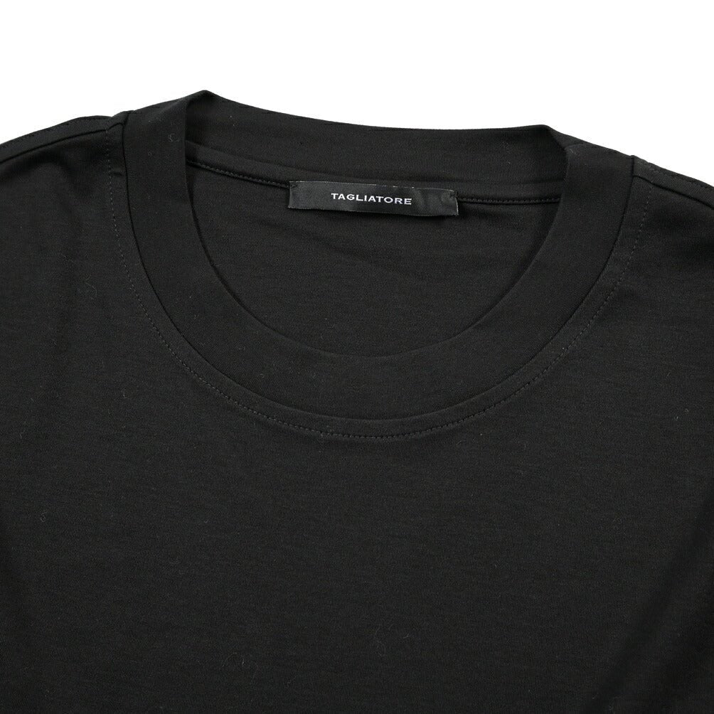 26-27AW TAGLIATORE “SAXE” コットン100% クルーネック半袖Tシャツ ブラック 50 | GUARDAROBA MILANO OFFICIAL STORE