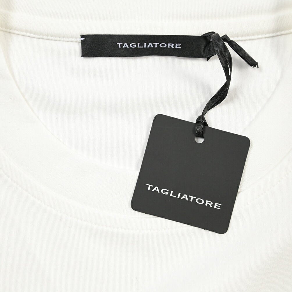26-27AW TAGLIATORE “SAXE” コットン100% クルーネック半袖Tシャツ ホワイト 50 | GUARDAROBA MILANO OFFICIAL STORE