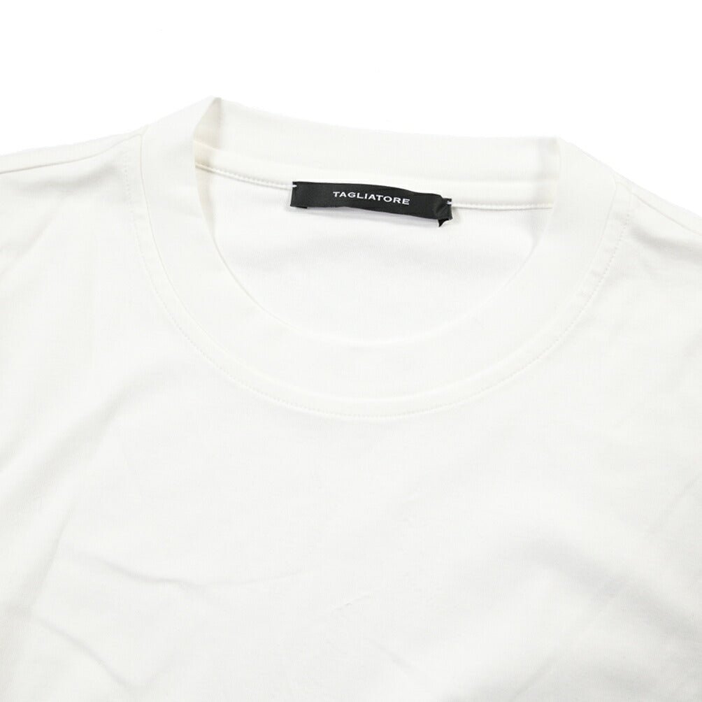 26-27AW TAGLIATORE “SAXE” コットン100% クルーネック半袖Tシャツ ホワイト 50 | GUARDAROBA MILANO OFFICIAL STORE