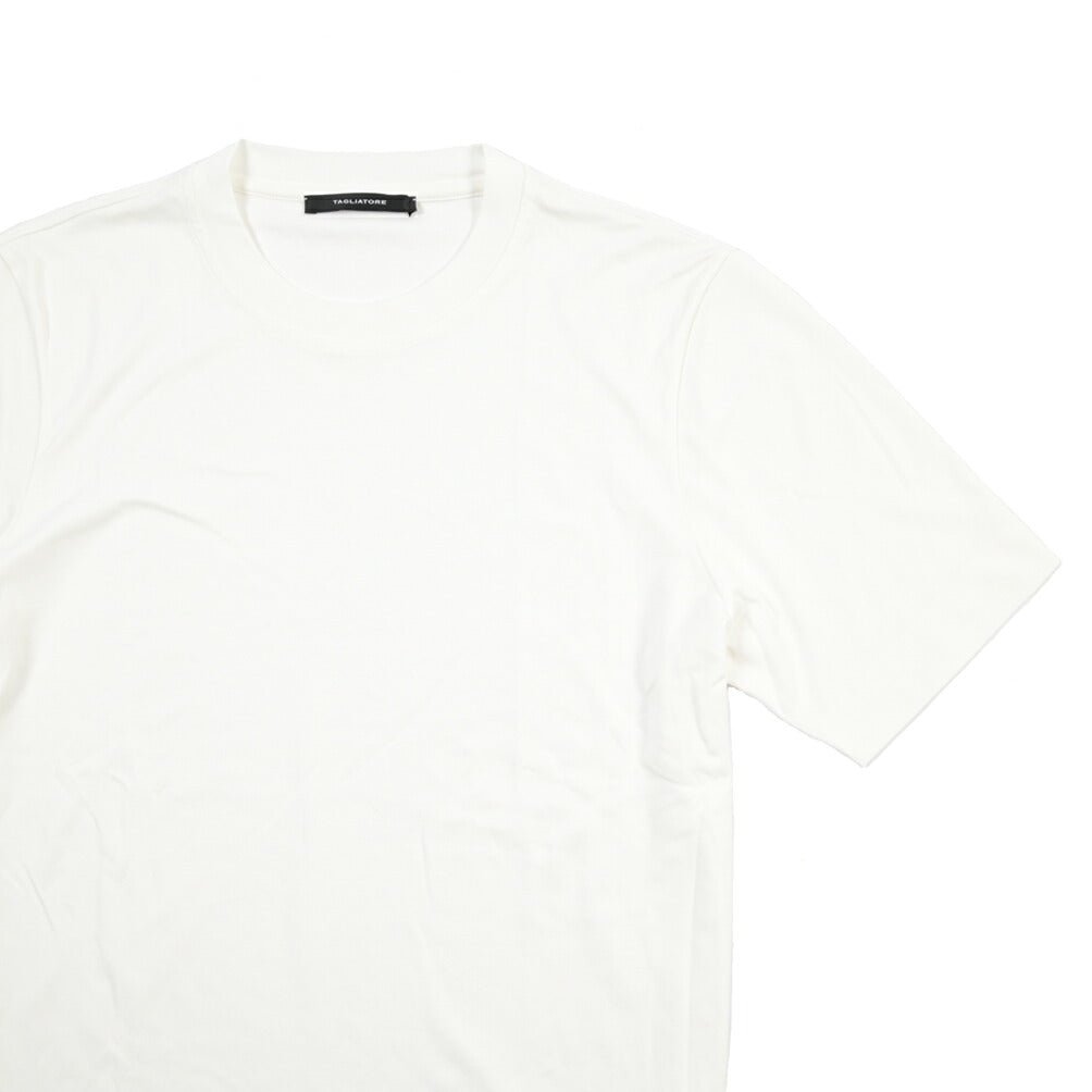 26-27AW TAGLIATORE “SAXE” コットン100% クルーネック半袖Tシャツ ホワイト 50 | GUARDAROBA MILANO OFFICIAL STORE
