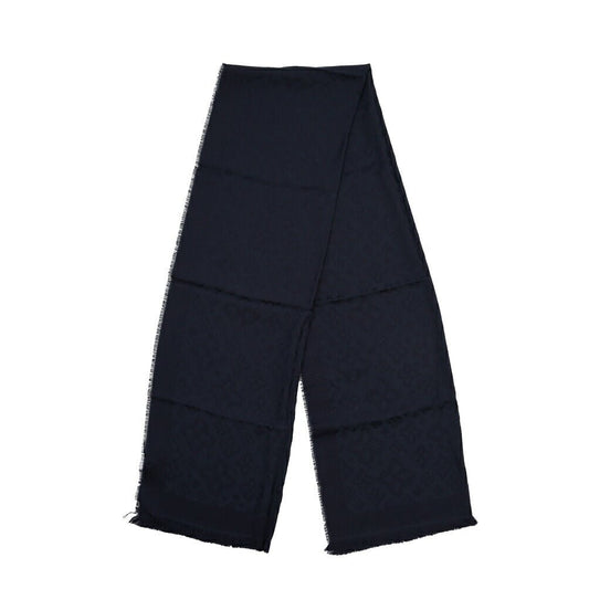 26-27AW TAGLIATORE “SCIARPA55” ヴァージンウール100% ロゴ総柄マフラー ネイビー(BLU) 180cm×55cm×2cm | GUARDAROBA MILANO OFFICIAL STORE