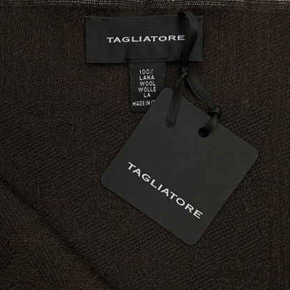 26-27AW TAGLIATORE “SCIARPA55” ヴァージンウール100% ロゴ総柄マフラー ブラウン(MORO) 180cm×55cm×2cm | GUARDAROBA MILANO OFFICIAL STORE