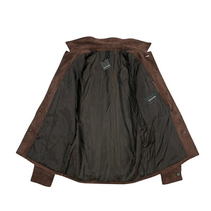 26-27AW TAGLIATORE “SEVRES” ラムレザー100% カバーオール ブラウン(BROWN) 48 | GUARDAROBA MILANO OFFICIAL STORE