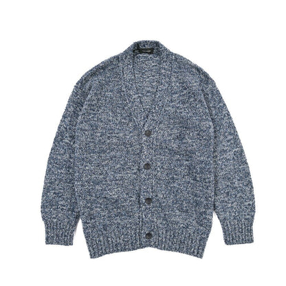 26-27AW TAGLIATORE “STOTEN” シルク混ウール ローゲージメランジニットカーディガン ブルー 48 | GUARDAROBA MILANO OFFICIAL STORE