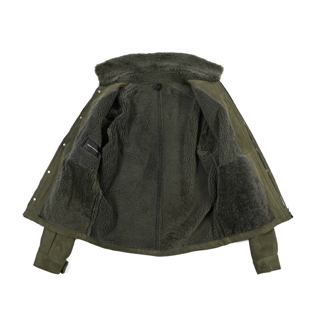 26-27AW TAGLIATORE “STOW” ラムレザー100% ムートンジャケット カーキグリーン(VERDE) 48 | GUARDAROBA MILANO OFFICIAL STORE