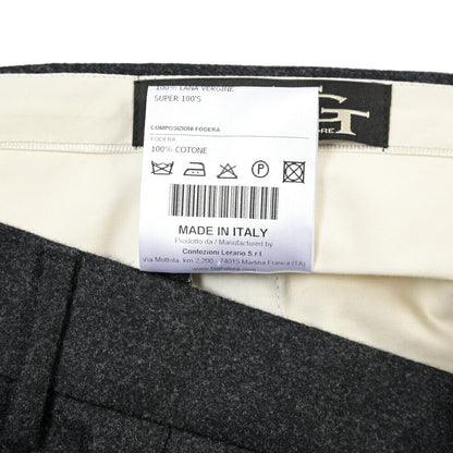 26-27AW TAGLIATORE SUPER 100's ヴァージンウール ノータックワイドスラックス / P-NAT04 TGT ダークグレー 48 | GUARDAROBA MILANO OFFICIAL STORE