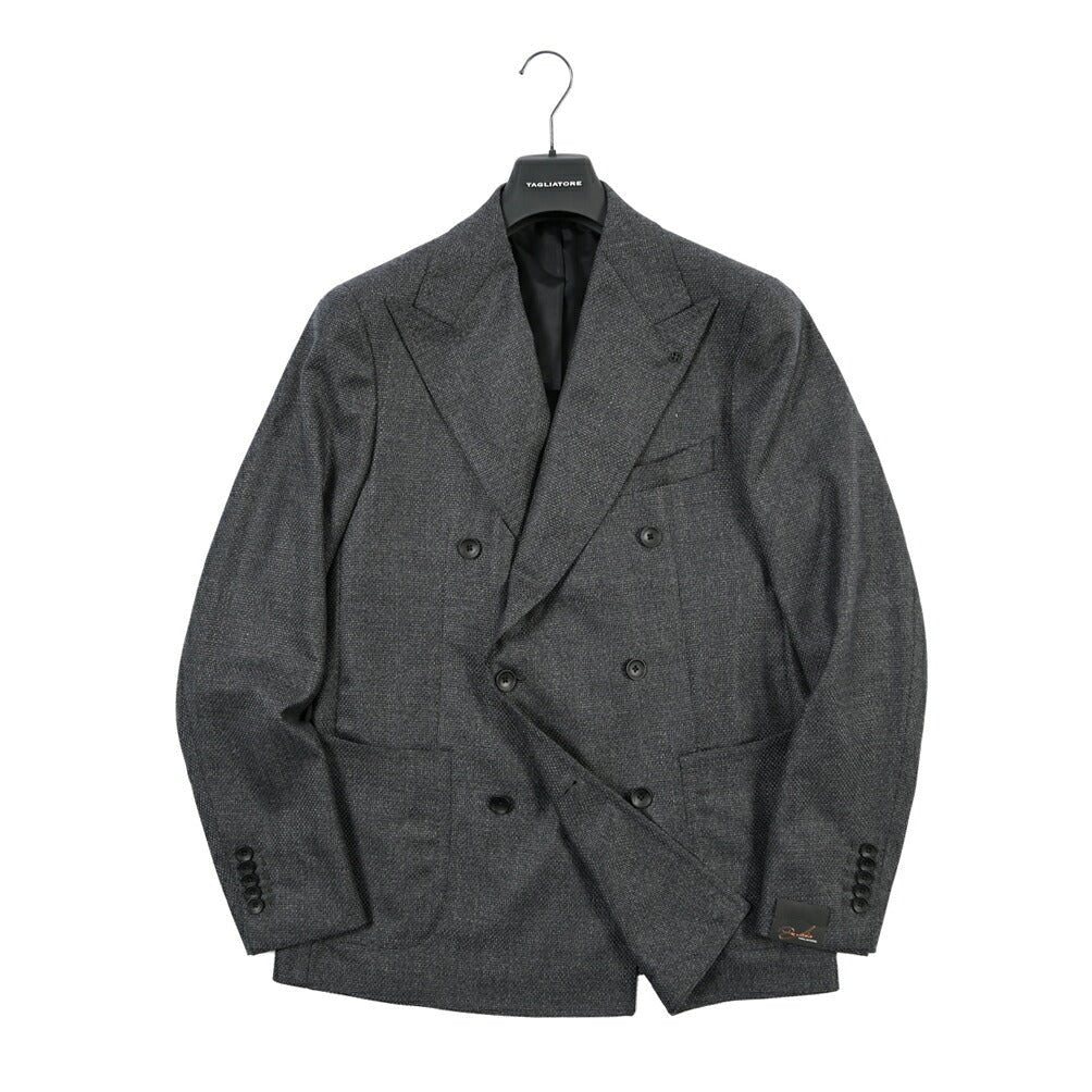 26-27AW TAGLIATORE SUPER 110's ヴァージンウール100% 6Bダブルテーラードジャケット グレー 50 | GUARDAROBA MILANO OFFICIAL STORE