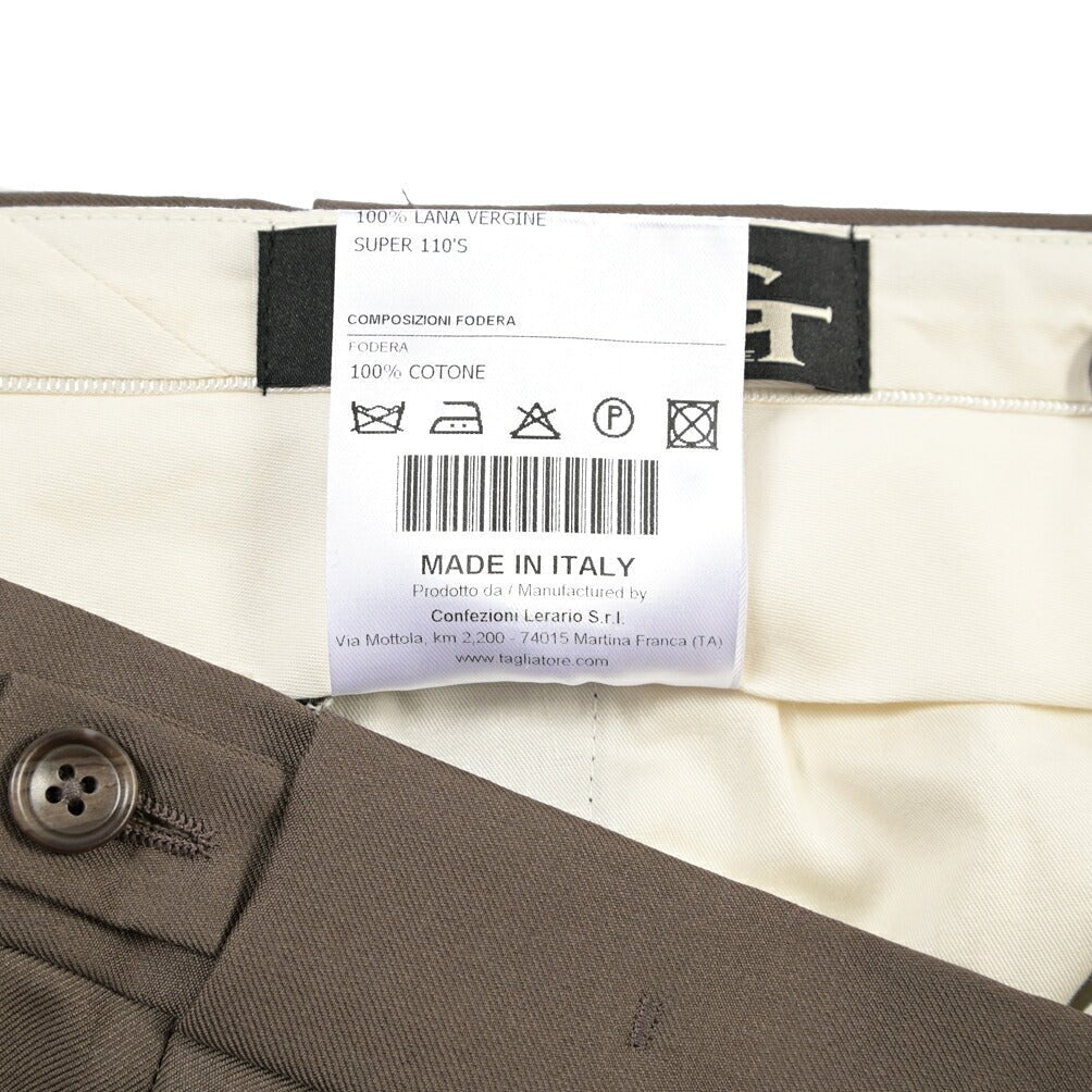 26-27AW TAGLIATORE SUPER 110's ヴァージンウール100% ツータックスラックス / P-PAVEL24 TGT ブラウン 48 | GUARDAROBA MILANO OFFICIAL STORE