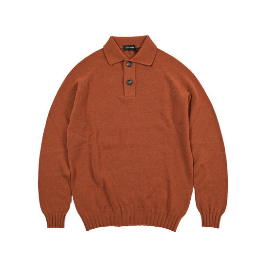 26-27AW TAGLIATORE “VOLTAIRE” カシミヤ100% ミドルゲージニットポロシャツ ブラウン 48 | GUARDAROBA MILANO OFFICIAL STORE
