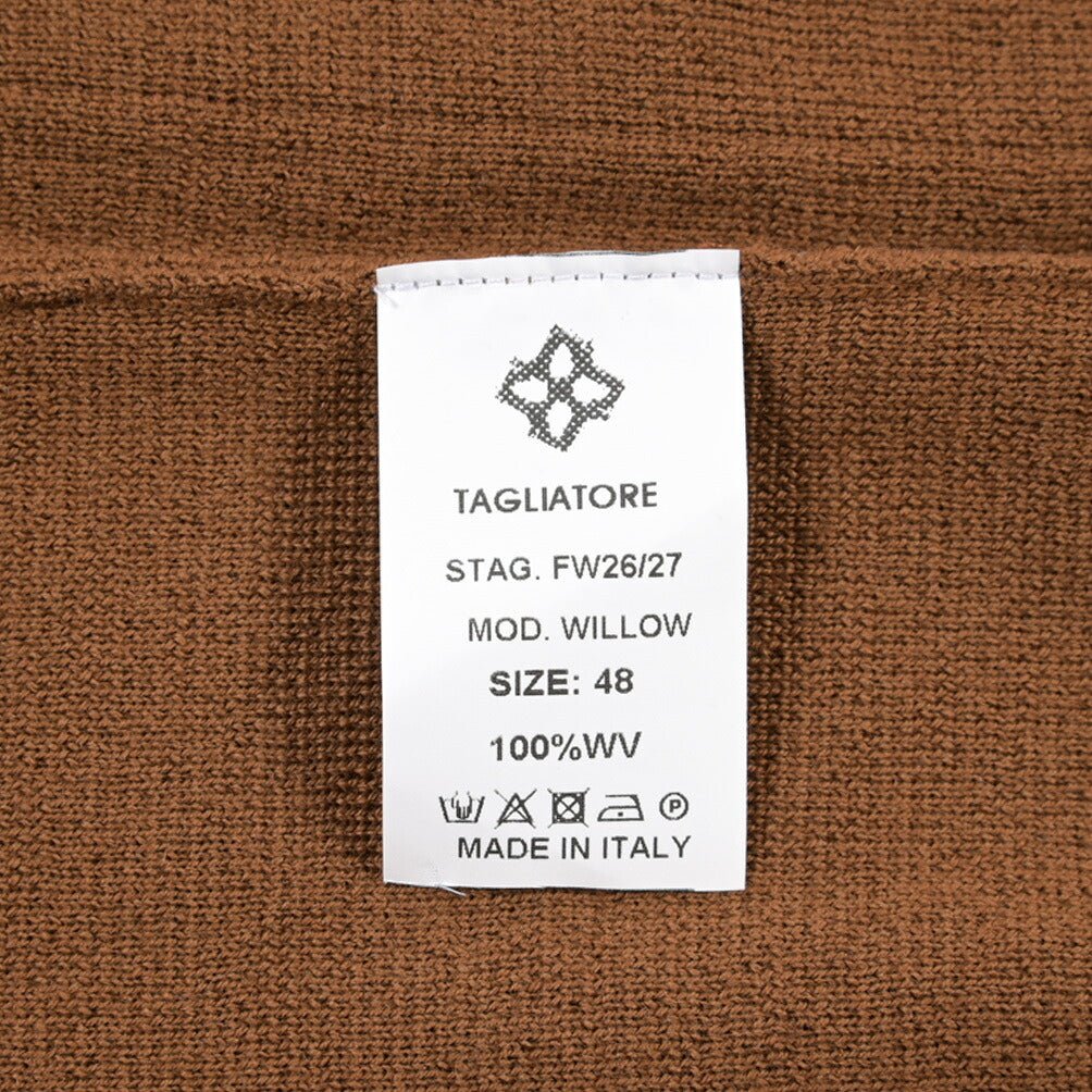 26-27AW TAGLIATORE “WILLOW” エクストラファインメリノウール100% 4Bダブルニットジャケット ブラウン 48 | GUARDAROBA MILANO OFFICIAL STORE
