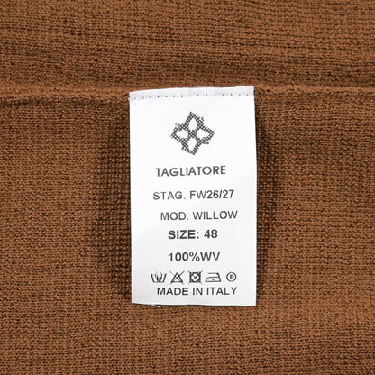 26-27AW TAGLIATORE “WILLOW” エクストラファインメリノウール100% 4Bダブルニットジャケット ブラウン 48 | GUARDAROBA MILANO OFFICIAL STORE