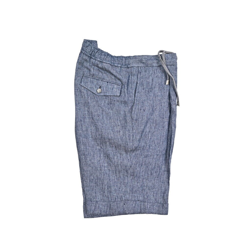 26SS BARBA リネン100% ドローコード付きワンタックショーツ / BERMUDA CAPRI｜435497｜GUARDAROBA MILANO OFFICIAL STORE